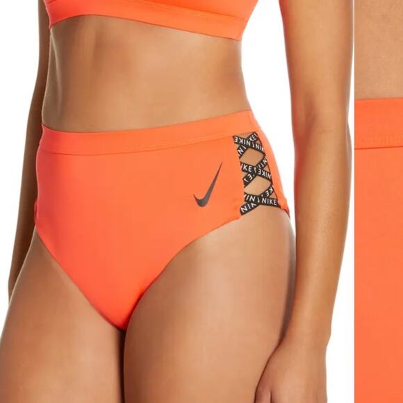 NWT Nike sneakerkini high waist swim bottoms in red orange - Picture 10 of 13